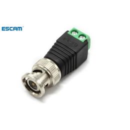 ESCAM 2pcs/lot Mini Coax BNC Connector UTP Video Balun Connector BNC Plug DC Adapter For CCTV Surveillance Camera