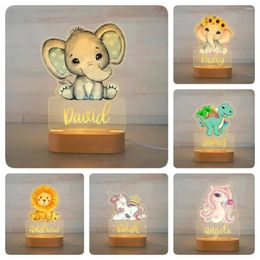 Table Lamps Unique Animal LED Night Light Durable Wooden Resuable Elephant Lion Lamp USB Powered Acrylic Home Decoration