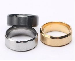 Jewellery 8MM Stainless Steel Ring Band Titanium Silver Black Gold Men Size 6 to 13 Wedding engagement Rings