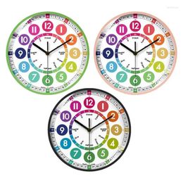 Table Clocks Learning Clock For Kids 10 Inch Educational Non-ticking Time Teaching Analog Colorful Room Wall Decor