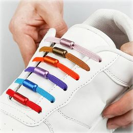 Shoe Parts Shoelace Elastic No Tie Shoelaces Laces For Kids And Adult Sneakers Quick Lazy Metal Lock Strings Flat Mesh