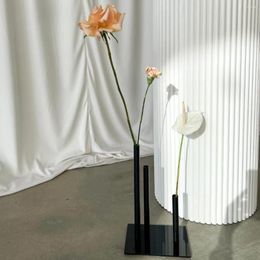 Party Decoration 10pcs)3 Stem Acrylic Flower Vases For Weddings Centrepiece Short Black Centrepieces Vase Wedding Table