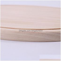 Dishes Plates Home Wood Plate With Handle Round Steak Dish Bread Sushi Dishs Fruits Platter Tea Server Tray Cup Holder Pad Tableware D Dh3E1