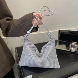 Bag Rhinestone Shoulder Fashion Evening Large Capacity Purse Women's Glitter Zipper Handbag Bling Square Crossbody