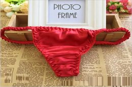 Mulberry Silk GString Underwear Solid Floral Panties for Women Sexy Black Tback Briefs Lingerie Knickers G String Thongs8988329