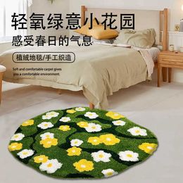 Carpets Moss Carpet Machine woven Handmade Decoration Gift Floor Mat Foldable H240517