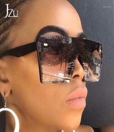 2020 JZU Oversized Square Sunglasses Women 2020 Fashion Flat Top Black Retro Gradient Mirror sunglasses Women UV40015537988