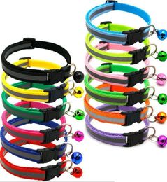 Breakaway Cat Dog collar with bells Reflective Nylon collar Adjustable Pet Collars for Cats or Small Dogs 12 colors8559290