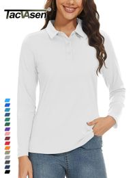 TACVASEN UPF 50 Golf Polos Shirts Womens Quick Dry Long Sleeve Polo T-shirts Outdoor Traning Hiking T Shirt Pullover Tops 240518