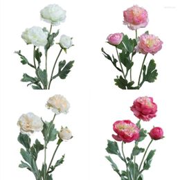 Decorative Flowers Artificial Silk Ranunculus Asiaticus Wedding Garden Decoration For Home 594C