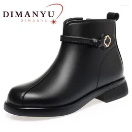 Boots DIMANYU Winter Snow Women Non-slip Genuine Leather Large Size Casual Warm Natural Wool Mother Shoes