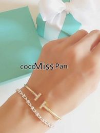 Fashion 925 sterling silver TFF HardWear series mini chain bracelet lovers same bracelet Valentines Day gift WBGR