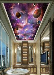 3d ceiling murals wallpaper custom po Purple Universe Starry Milky Way living room home decor 3d wall murals wallpaper for wall2877552