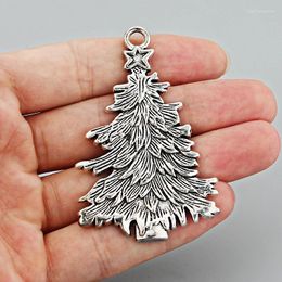 Pendant Necklaces 5PCS Large Tone Metal Lucky Christmas Tree Charms Pendants For Necklace Jewellery Findings Making 60x41mm