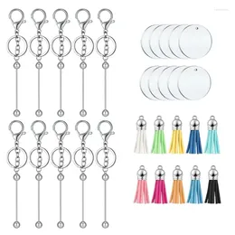 Keychains Clear Acrylic Beads Keychain Blanks Kit DIY Bead Personalised Beaded Keyring Phone Strap Chain Pendant Charm Ornament