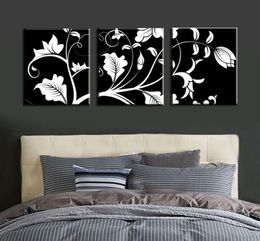 Unframed 3 Pcs Black White Flower Tree Modern Large HD Print Canvas Painting Art Picture For Living Room Home Wall Art Decor8135502