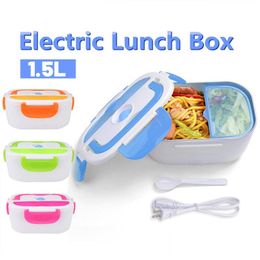Lunch Boxes Portable 1.5L Electric Heated Box 110V Food Warmer Container Bento For Car School Picnic Heating Heater Drop Delivery Dhjpi