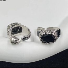 New designed Dangle rivet skull Black Gem women men pearl earrings ear hoop punk style necklace bracelet ladies earring studs Designer 224Y