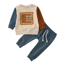 Clothing Sets Toddler Boys Girls Long Sleeve Letter Prints T Shirt Pullover Tops Pants Outfits Baby Boy 12 Month Tuxedo Dress