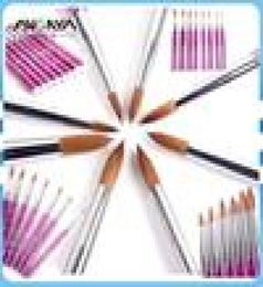 whole New 1pcs 246810121416182022 Kolinsky Sable Brush Acrylic Nail Art Brush Purple Metal Crystal Acrylic Salon4035497