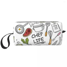 Cosmetic Bags Chef Life Makeup Bag Organizer Storage Dopp Kit Toiletry For Women Beauty Travel Pencil Case