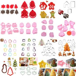 Baking Moulds 1Set Christmas Cake Molds Tree Cookie Gingerbread Decorating Tools Gifts DIY