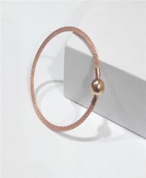 Luxury Fashion 18K Rose gold Bracelets Original box for 925 Silver net Chain Bracelet Women jewelry1339464