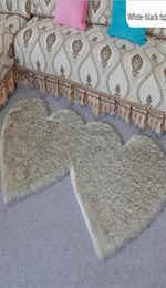 factory direct imitation wool double heart shaped rug 45 90cm living room bedroom plush decorative rug4177995
