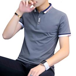 BROWON 2024 summer casual polo shirt men short sleeve turn down collar slim fit sold color for plus size 240507