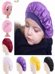 Soft Satin Sleeping Cap Salon Bonnet for Kids Boys Girls Comfortable Children Night Sleep Hat Hair Loss Cap Ladies Turban Suit 389599478