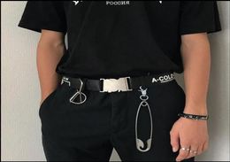 Fashion Punk Hiphop Large pin Trendy Belt Waist Chain Male Pants Chain Men Jeans Silver Metal Clothing Accessories Jewelry5468520