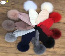 Skullies Beanies knit ski and beanie pompon women winter pompon hat for women hat knitted winter cap fur knitted1323344