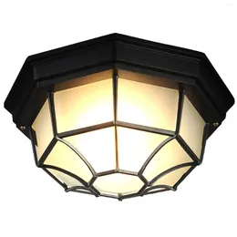 Ceiling Lights Lamp Balcony Entrance Door Aisle Corridor European Retro Octagonal Frosted Glass Shade Decorative Lamps