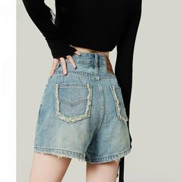 Women's Jeans Female Elastic High Waist Denim Shorts For Women Summer Large Sized A-line Wide Leg Short Pants Casual Streetwear Q538