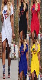 LOVE Women Summer Dress Cross Designer Short Sleeved Candy Color Casual Dresses Plus Size 5XL Ladies Designer Dresses2711872