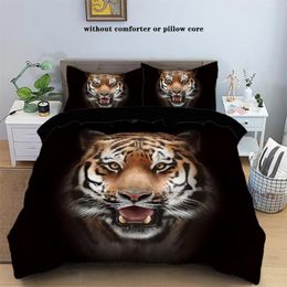 Bedding Sets 3pcs Down Duvet Cover Tiger Patterned Printed Set 1 2 Pillowcase Bedrooms Guest Rooms Els