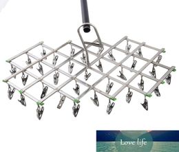 10162035 Clips Foldable Clothes Rack Hanger Airer Stainless Steel Underwear Sock Flat Head Rust Resistant Strong Grip Clip Fact4876360