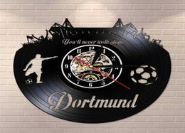 Dortmund City Skyline Wall Clock German States Football Stadium Fans Cellebration Wall Art Record Wall Clock Y2001093690125