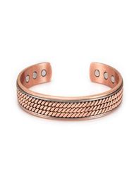 Red Copper Colour Button Pattern Bracelet Promoting Blood Circulation Magnetic Health Bangle5022787