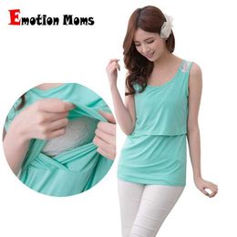 Maternity Tops Tees Maternity Clothes Breastfeeding Maternity Tank Tops Camis Breastfeeding Clothes for Pregnant Women Nursing Tank Top Freeshipping Y240518