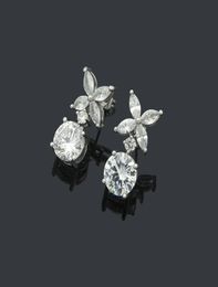 2023 Luxury diamond stud branded logo engrave Jewellery lady studs trendy designer earrings Stainless Steel silver elagant women sma1786627