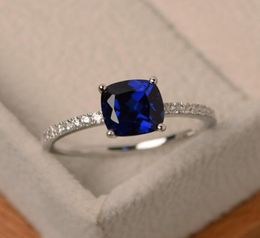 Fashion Ring Big Square Sky Blue Stone Rings For Women Jewellery Wedding Engagement Gift Inlaid Stone Rings8867774