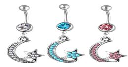 Navel Bell Button Rings D0133 Star And Moon Belly Ring Mix Colours Drop Delivery Jewellery Body Dhgarden Dhgyu4569860
