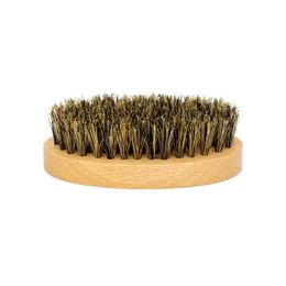 Other Household Sundries Natural Boar Hair Bristle Beard Moustache Brush Shaving Comb Men Face Mas Round Wood Handle Handmade Brushes D Dhjcu