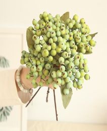 10pcslot PE Foam Berry Green Fruit plant Berries Artificial Flower cherry branches Simulation Olives Home Christmas Decorative We4869671