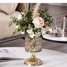 Vases Electroplated Glass Vase Creative Desktop Decoration Flower Plant Pot Arrangement Home Living Room