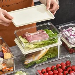 Kitchen Storage Fridge Food Container Refrigerator Organizer Bins Transparent Grade Crisper Fresh Produce Saver Keeper For