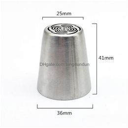 Cake Tools Baking Tool Russian Rose Petal Nozzle Tip Decorating Mouth Diy Stainless Steel 18 Styles Pastry Dessert Decorators Wdh0497 Dhfhw