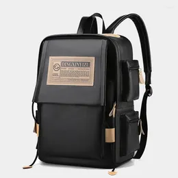 Backpack ALBERTINE Vintage Laptop Leather Backpacks For School Bags Men PU Travel Leisure Waterproof Students Schoolbags