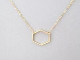 1 Simple Hollow Line Hexagon charm pendant necklace Cut Out Open Polygon lucky Geometric quadrilateral woman mother men039s fam5007922